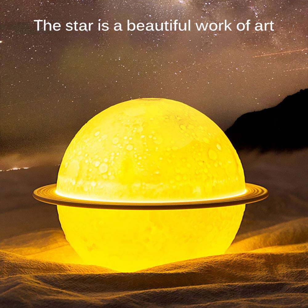 AWLYLNLL Humidifier, 2 in 1 Moon Night Light & Humidifiers with USB Powered, white, warm white, yellow 3D LED Moon Light with Stand, 200ml
