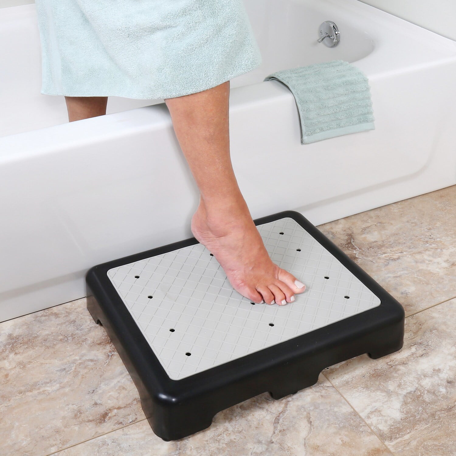 Riser Step Stool  - 3 1/2"H Safety Half Step Platform - Indoor/Outdoor