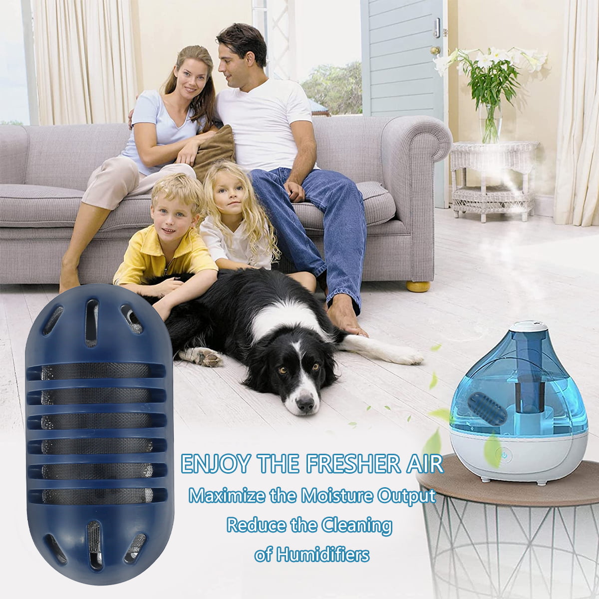 10pcs Demineralization Cartridge for Ultrasonic Humidifiers Filters Mineral Deposits Prevents Hard Water Build-Up Blue Humidifier Cartridge Set Compatible with UHE-CM65 UHE-WM70