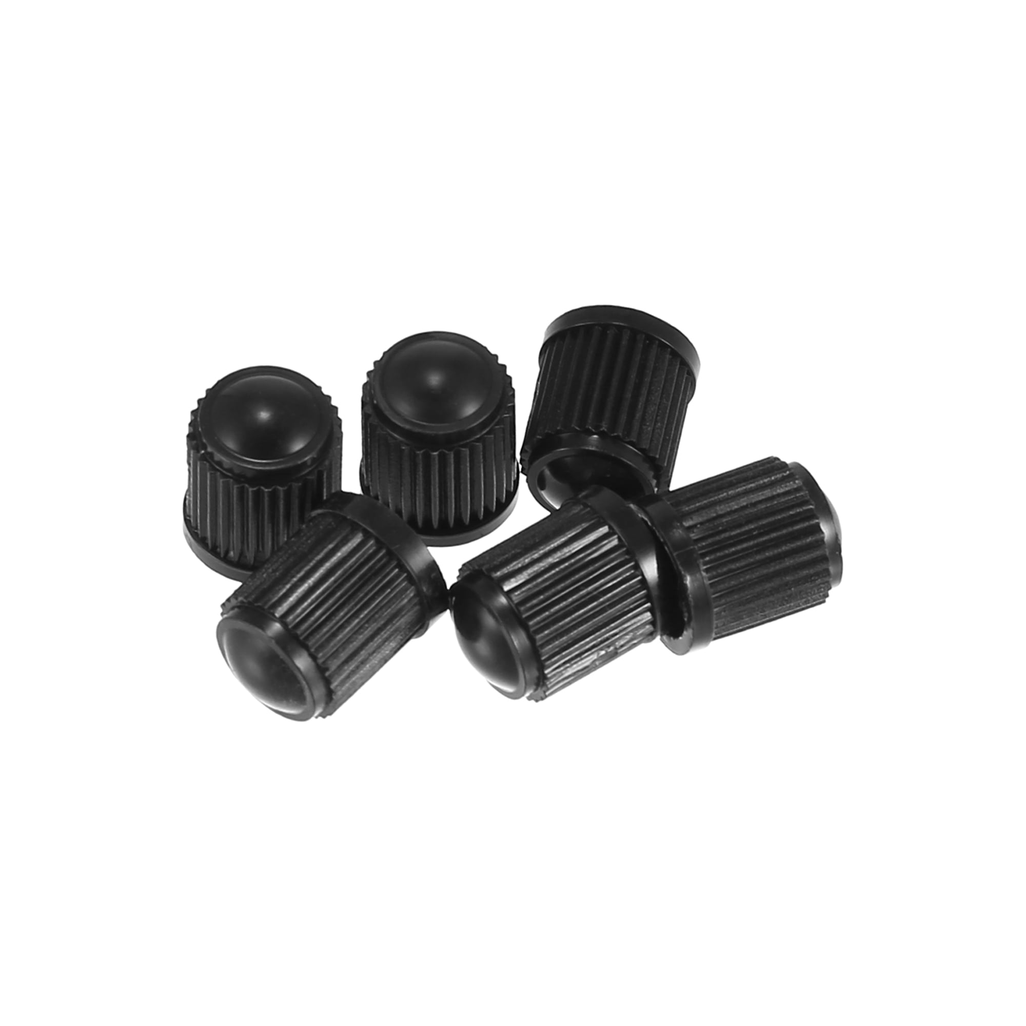 Motoforti Universal Tire Valve Stem Caps Plastic Black for Car Bike 6pcs