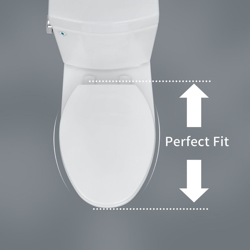 FBJ Oval Plastic Toilet Seat Soft Close in White, No Slam & Easy to Clean