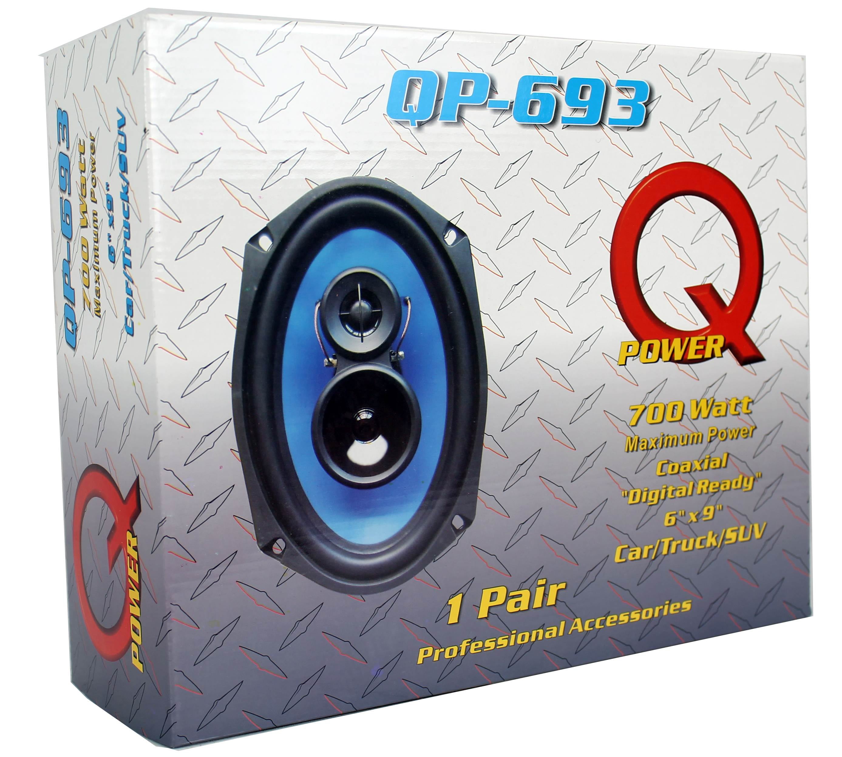 QPower (2) 6x9" 700 Watt 3-Way Car Audio Stereo Coaxial Speakers Pair | QP693