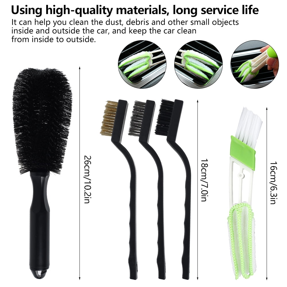 EUWBSSR 15Pcs Car Detailing Brush Kit PP Hair Detail Brush Set Automotive Detailing for in Car Dust Cleaning Wheels Engine Emblems Air Vents