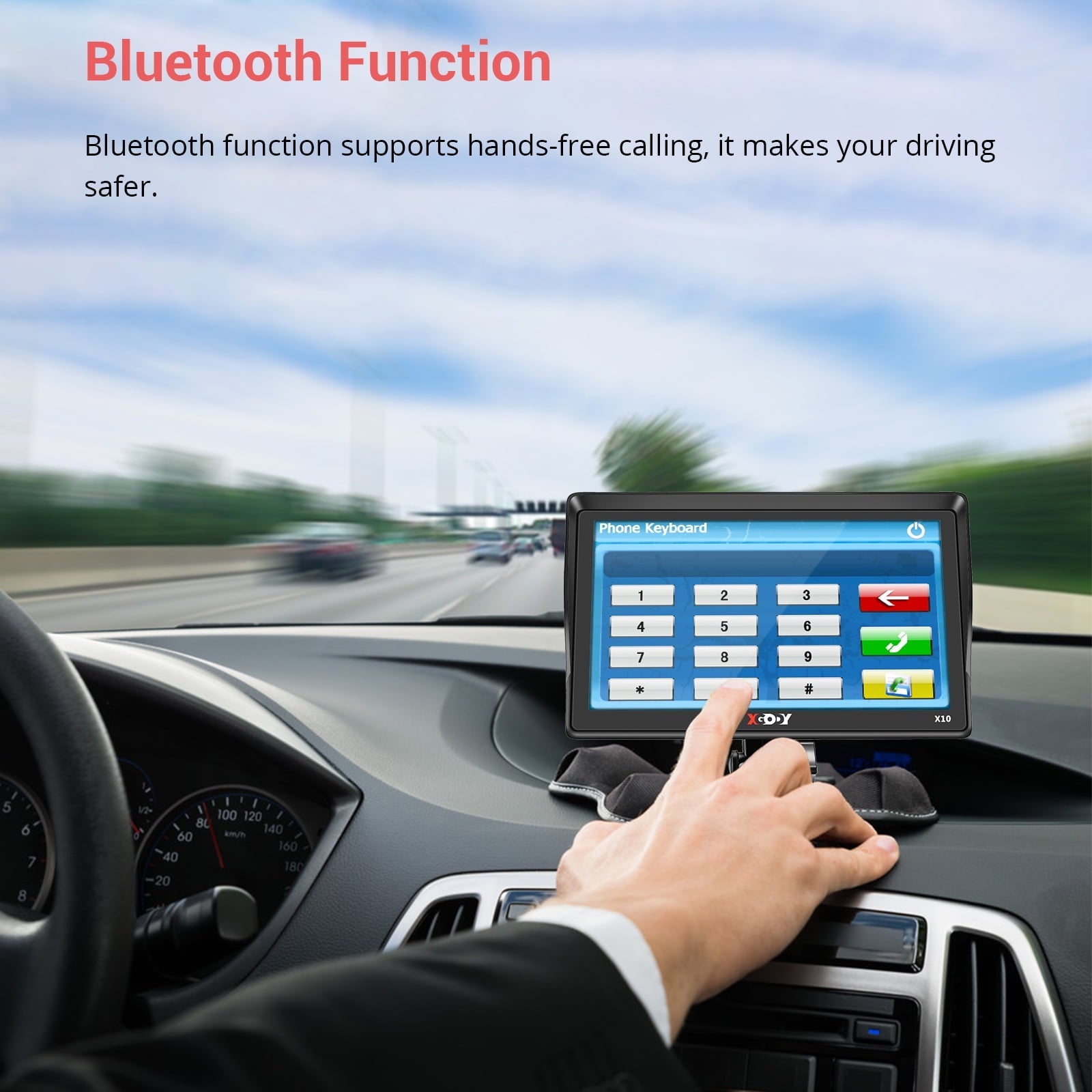 XGODY Car GPS Navigation 9 inch Truck GPS Navigator for Car Sat Nav with Real Voice Spoken Alarm, Lifetime Free Map Update, 8GB 256M