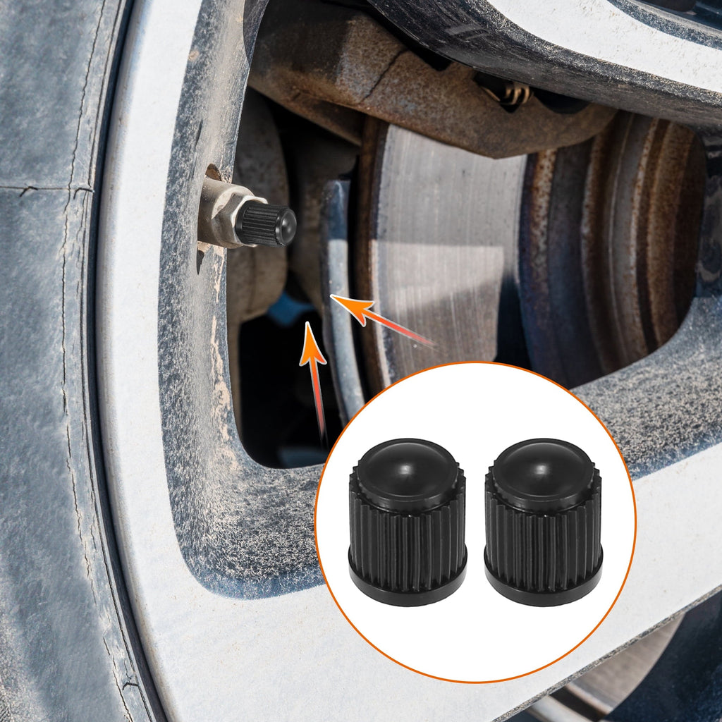 Motoforti Universal Tire Valve Stem Caps Plastic Black for Car Bike 6pcs