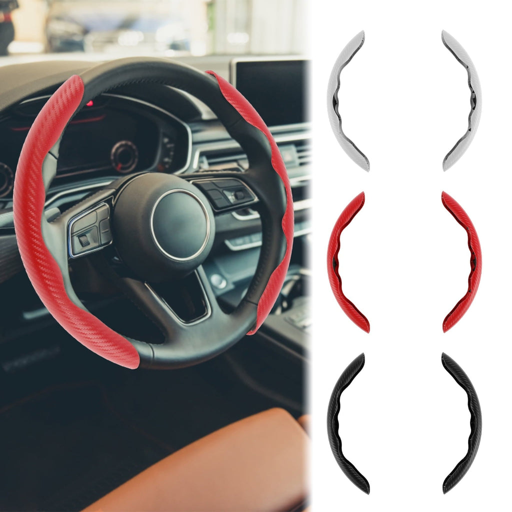 Protoiya Car Steering Wheel Cover,Carbon Fiber Textured Anti-Skid Auto Wheel Cover Protector Universal Car Accessories Reusable for 38cm Diameter Steering Wheel