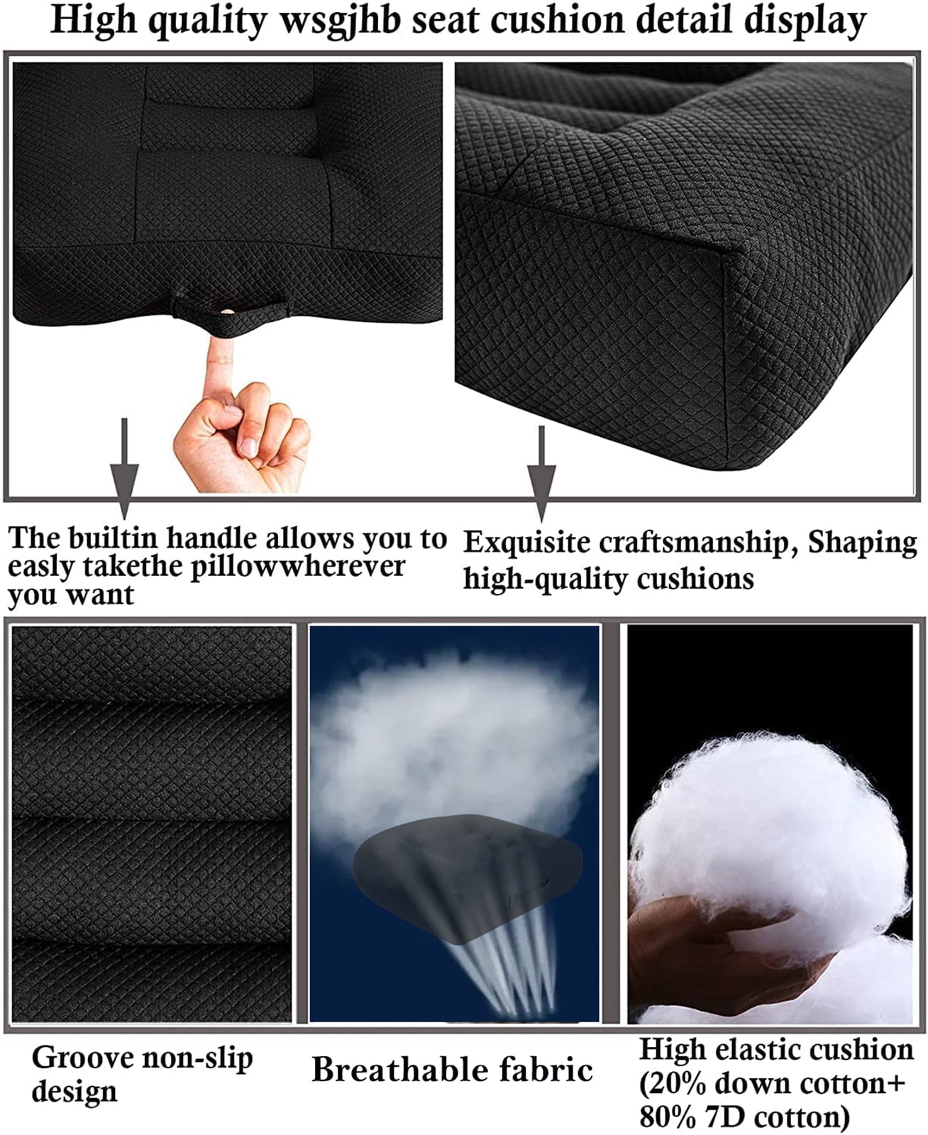 Adult Booster Seat Cushion, Car Seat Cushions for Short People/thick Office Chair Booster Seat Increase Field of View, for Trucks, Car, Office Chair, Home, Wheelchair,angle Lift Seat Cushion (black)