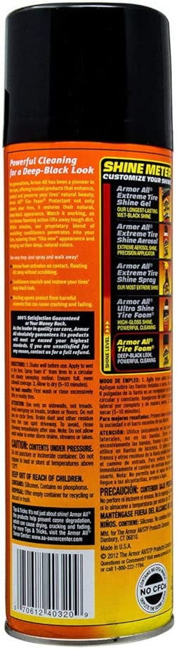New Armor All 40320 Tire Foam Protectant, 20 Oz