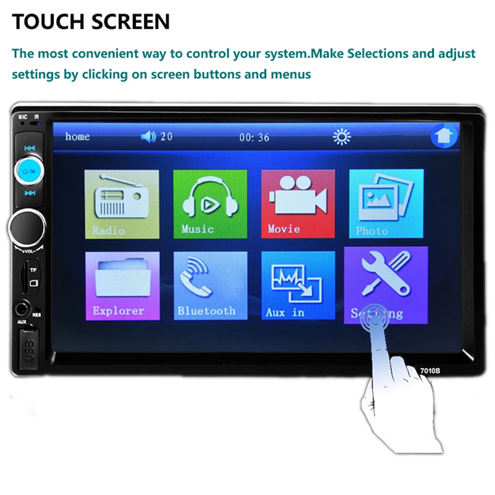 Polarlander Car Radio Stereo double DIN 7" Audio Receiver Touch Screen Bluetooth FM, MP5 Player USB/SD/AUX Hands Free Calling