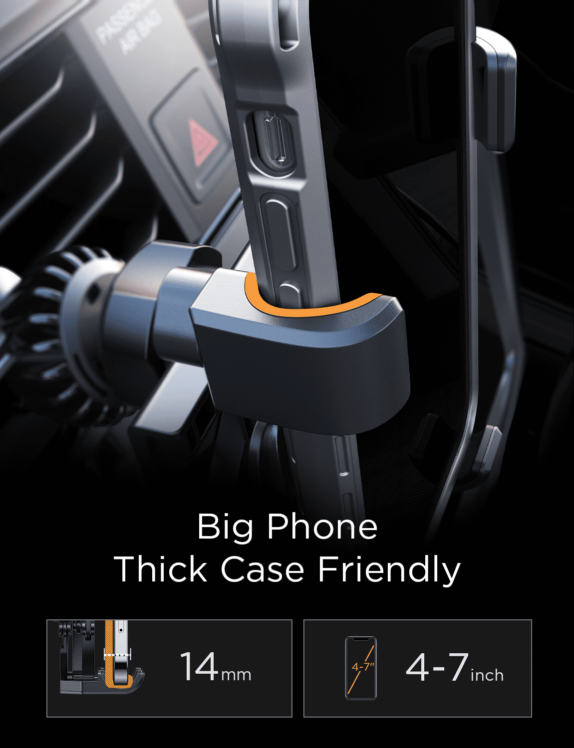 AINOPE Car Phone Holder Mount 2022 Upgraded Gravity Car Phone Mount with Newest Air Vent Clip Auto Lock Hands Free Cell Phone Holder Mount for Car Compatible for iPhone 13 Pro Max & All Phones