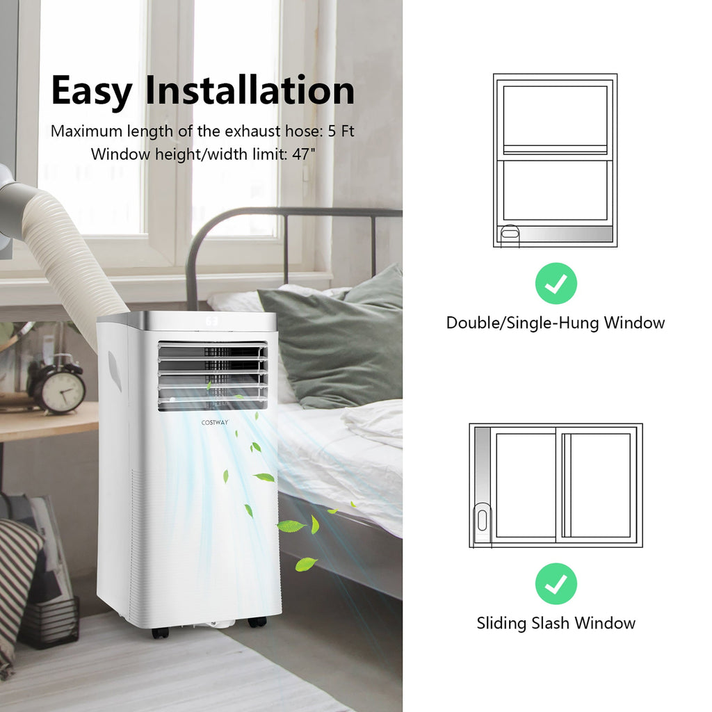 Costway 5000 BTU (8000 BTU ASHRAE) Portable Air Conditioner 3-in-1 Air Cooler with Remote Control