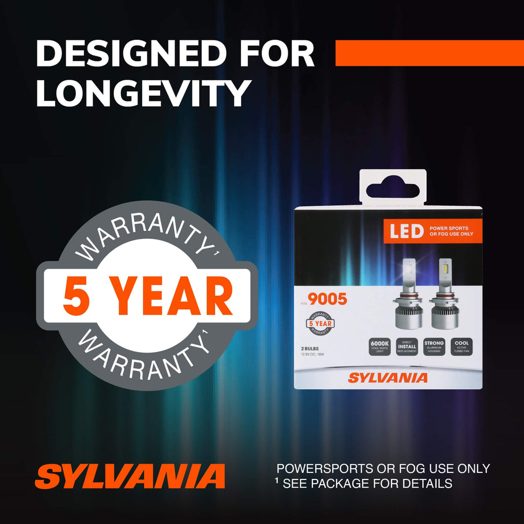Sylvania 9005 LED Fog Light and Powersport Bulb, Pack of 2