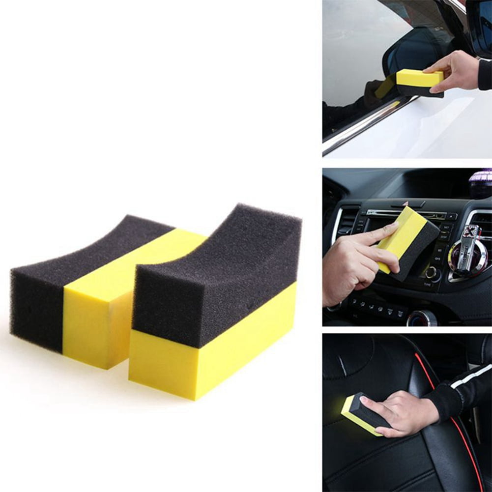 Winyuyby 6Pcs Tire Contour Dressing Applicator Pads Gloss Shine Color Polishing Sponge Wax