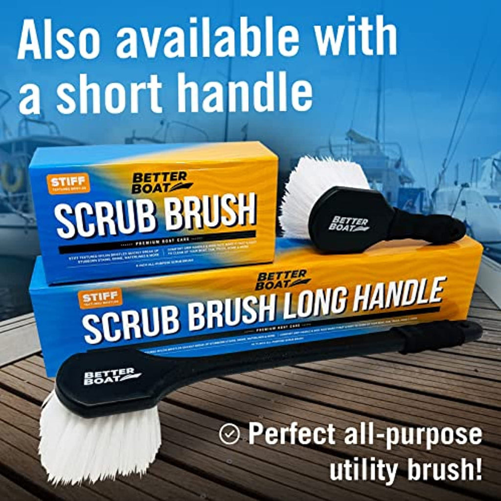 Stiff Hand Scrub Brush Tire Brush Heavy Duty Outdoor Boat Scrub Brush Handled Wheel and Tire Cleaning Brush Carpet Brush Scrubber All Purpose Cleaning (Long Handle)