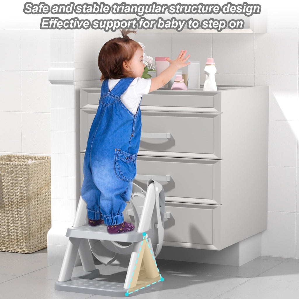 XJD Potty Training Toilet Seat for Toddlers,kids Folding Potty Seat with Ladders Steps Stools