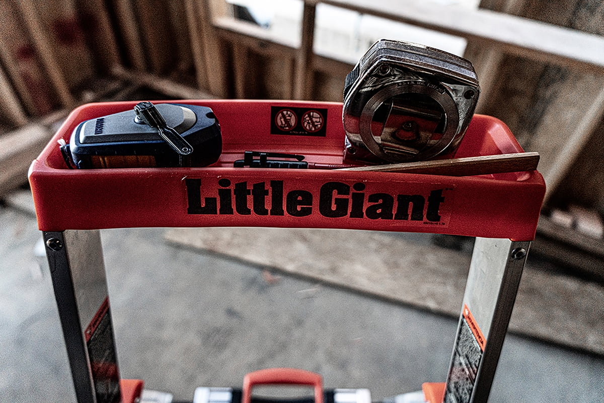 Little Giant Ladder Systems Flip-N-Lite 6' Aluminum, Platform 4 Step Ladder, 300 lbs Rated, Type 1A