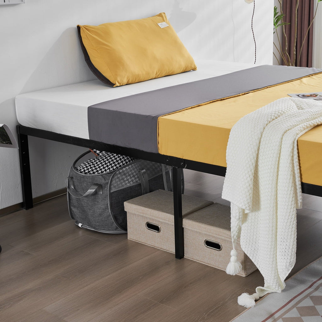 UBesGoo Metal Platform Bed Frame, 18 Inches High, King, Black