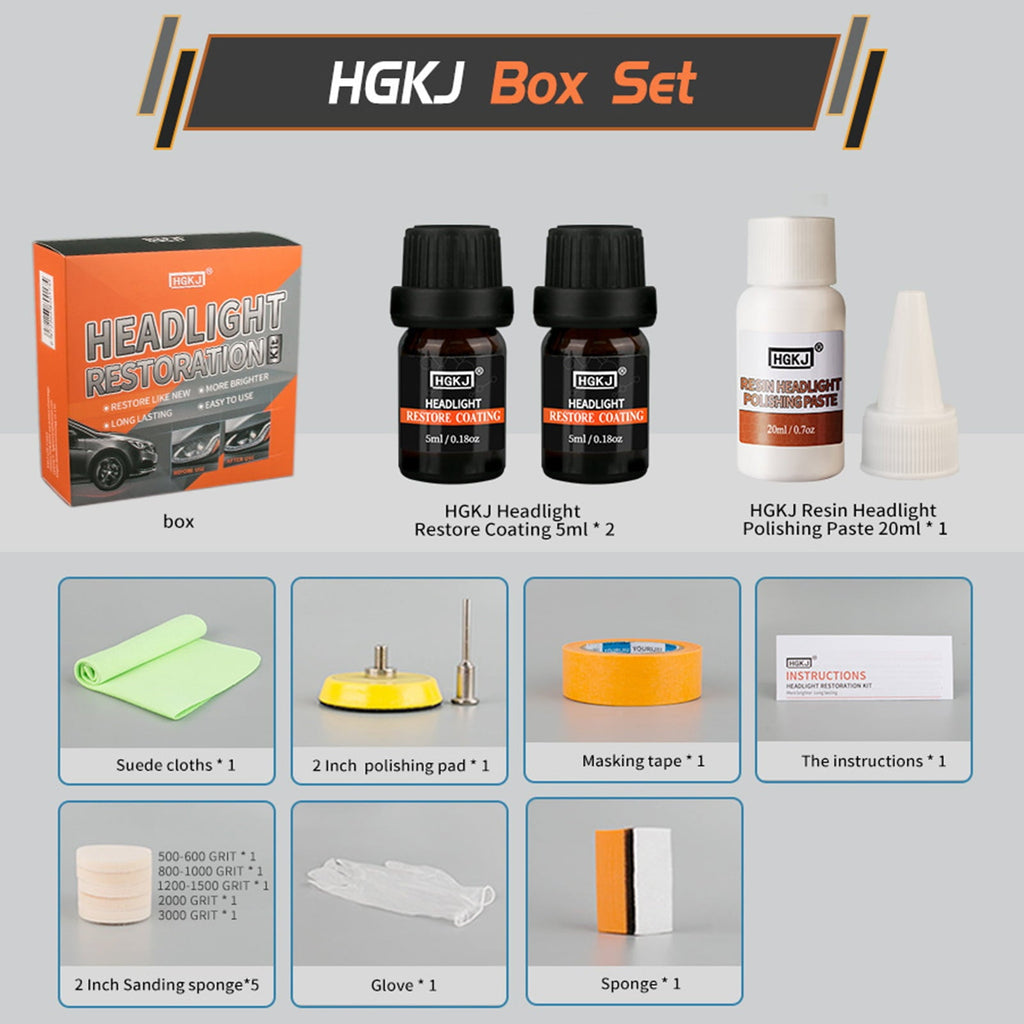 OOKWE Car Headlight Lens Restoration Kit Restorer System Professional Polishing Tool