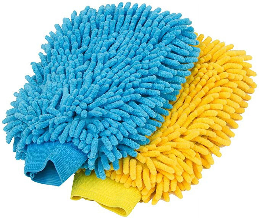 Casewin Car Wash Mitt – Scratch-Free Chenille Microfiber Washing Mitts, Dual Sided Cleaning Gloves for Dirt & Bugs - Premium Sponge Cloths for Cars, Trucks and Boats - 4Pack