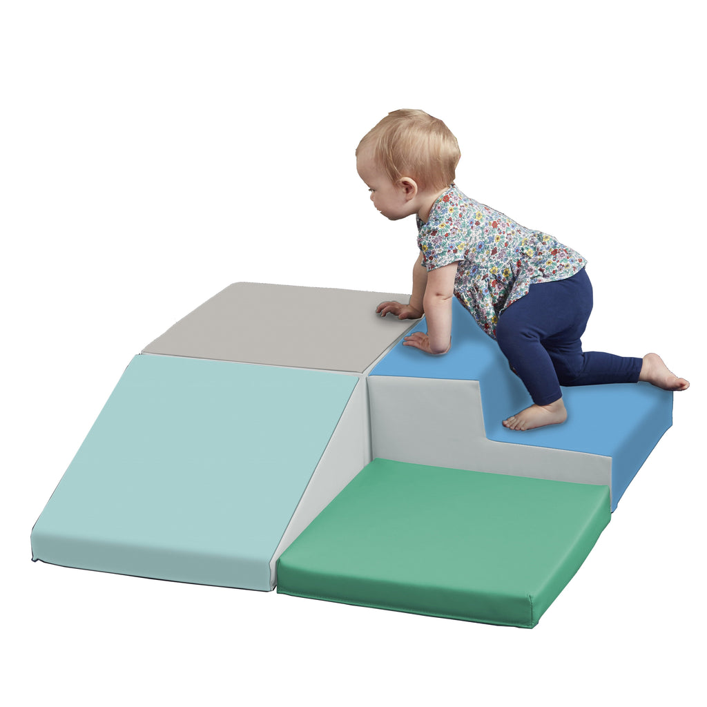 ECR4Kids SoftZone Junior Little Me Corner Climber, Beginner Playset, Contemporary, 4-Piece