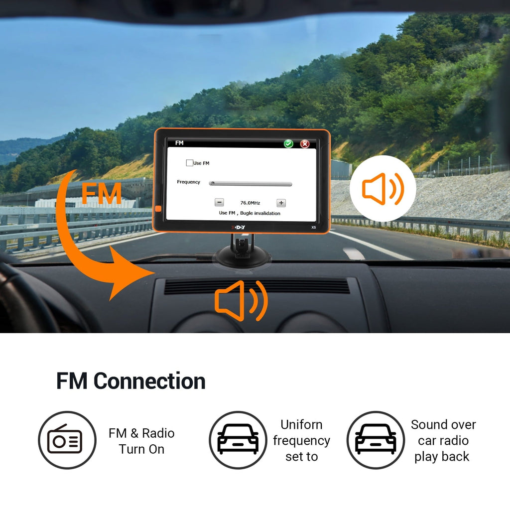 XGODY Truck GPS with Bluetooth 9 Inch Big Screen 256M+8GB GPS Navigation for Car GPS Navigation Trucker GPS with Lifetime Free Map Update