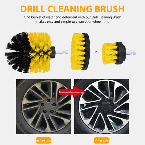 12pcs Drill Brush Car Detailing Kit, TSV Car Wheel Tire Cleaning Brush Set, Wheels Brush, Rim Brush, Scrubing Brush Pad Sponge Kit for Car Waxing, Polishing, Tile