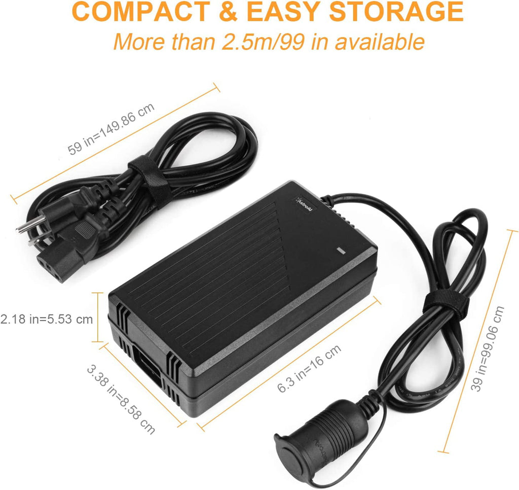 AstroAI AC to DC Converter, 15A/180W/8.25FT/110V to 12V Converter, Car Cigarette Lighter Socket AC/DC Power Supply Adapter Transformer for Inflator, Car Refrigerator, and Other Car Devices