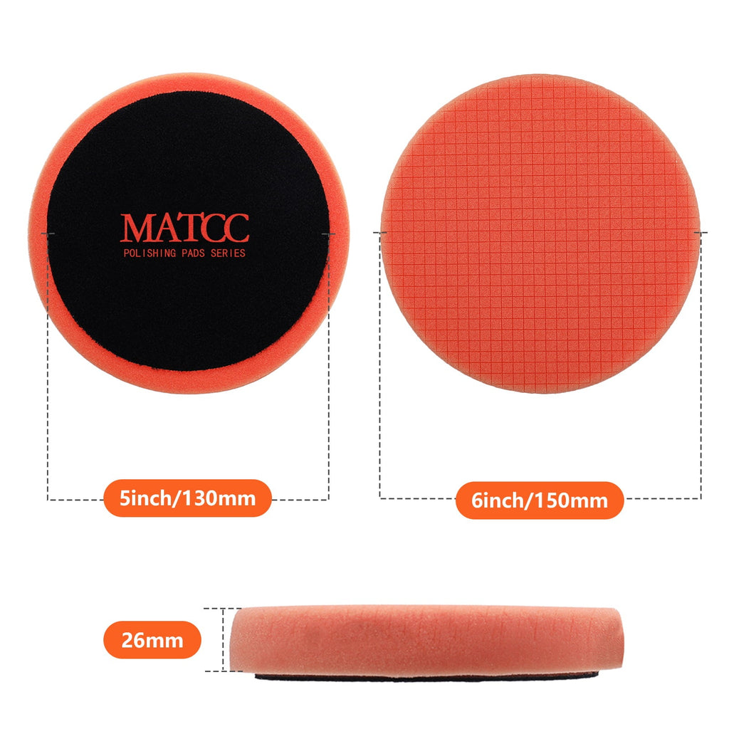 Buffing Polishing Pads, MATCC 8PCS 6 Inch Buffing Pads Kit, M14 Drill with Polishing Pads Kit for Car Buffer Polisher Compounding, Polishing and Waxing