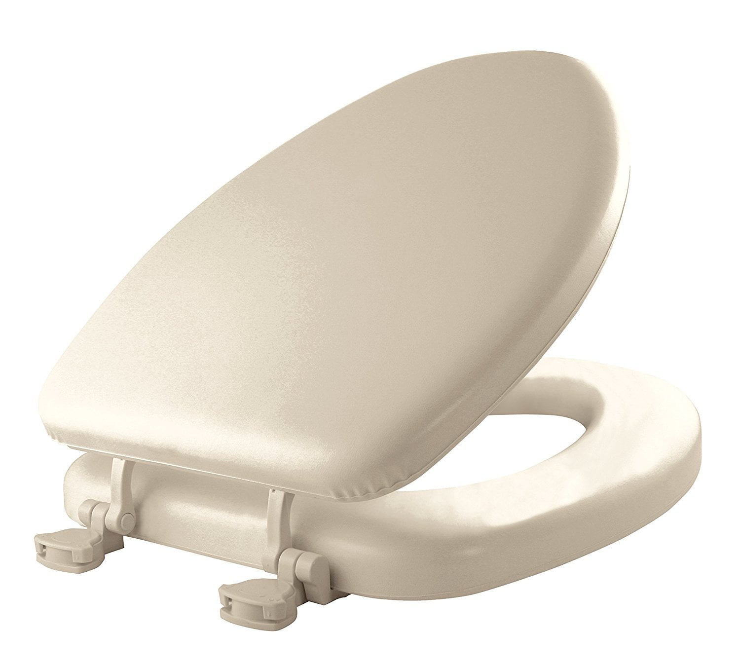 Mayfair Lift off Elongated Cushioned Vinyl Toilet Seat in Bone