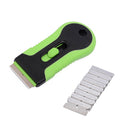Car Window Glass Adhesive Ceramic Shaving Scraper Blade Tint Vinyl Wrap Glue Remover Cleanser with 10 PCS Blades