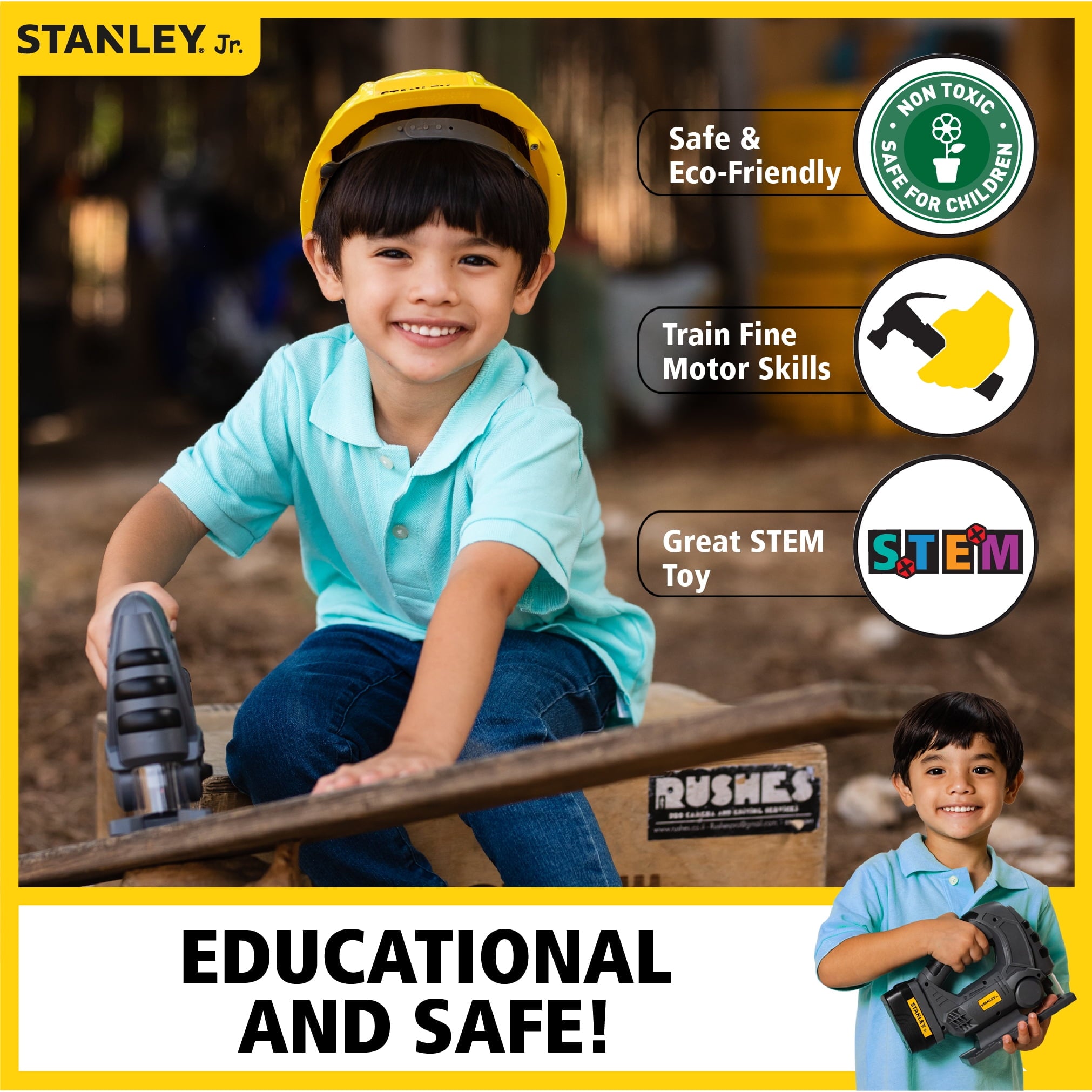 STANLEY Jr Jigsaw Toy – Carpentry Role Play For Kids – Enhance Hand And Eye Coordination – Power Tool