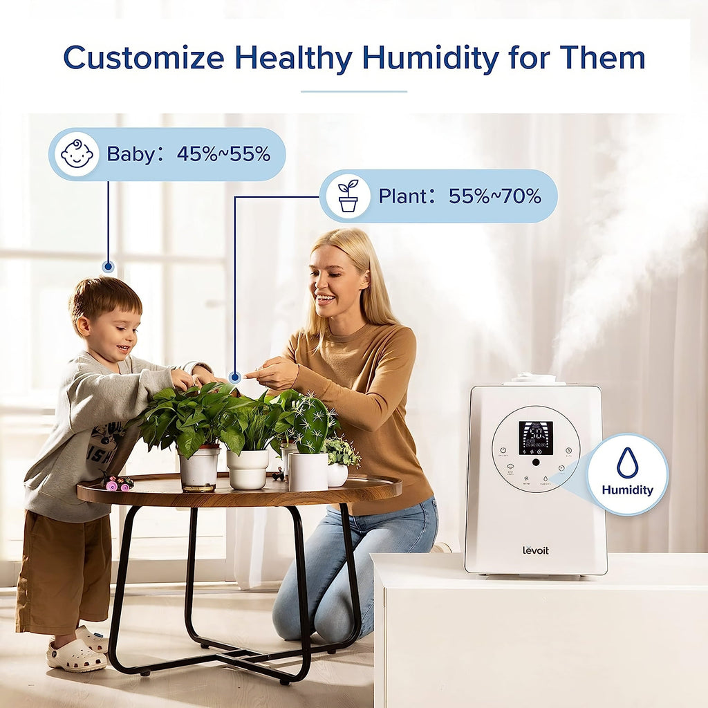 Levoit 6L 753 sq ft Warm and Cool Mist Humidifier, Vaporizer, White