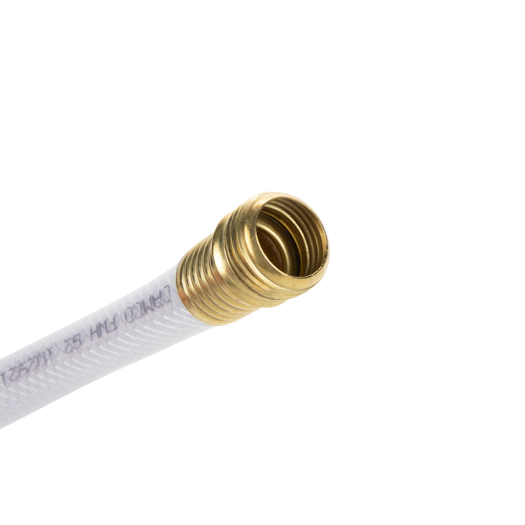 Camco TastePURE 50-Ft Camper/RV Water Hose | Features Reinforced Kink-Resistant Design & Rolled Brass Fittings w/Yellow ABS Swivel Female Connector | 5/8â Inner Diameter | Drinking Water Safe (22793)