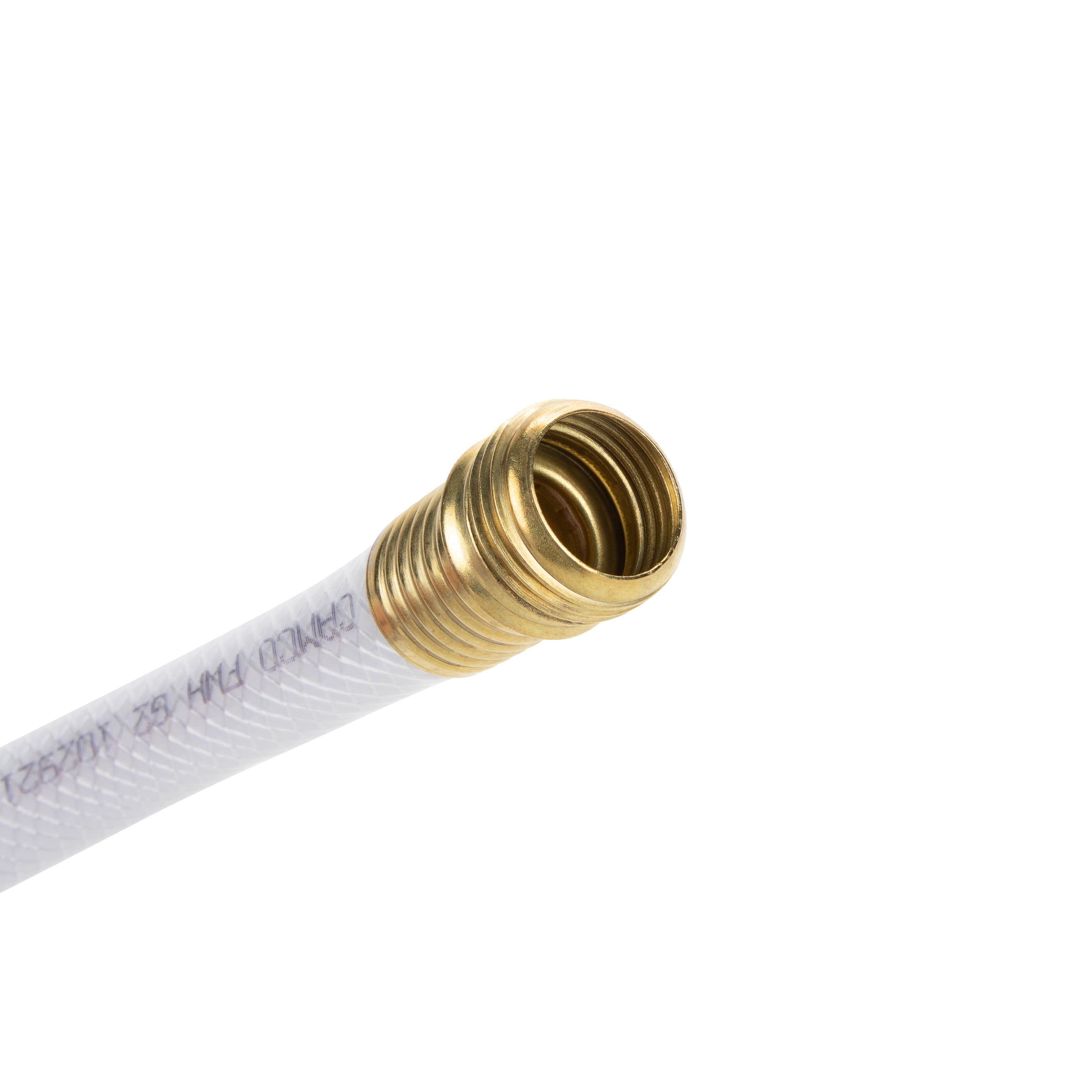Camco TastePURE 50-Ft Camper/RV Water Hose | Features Reinforced Kink-Resistant Design & Rolled Brass Fittings w/Yellow ABS Swivel Female Connector | 5/8â Inner Diameter | Drinking Water Safe (22793)