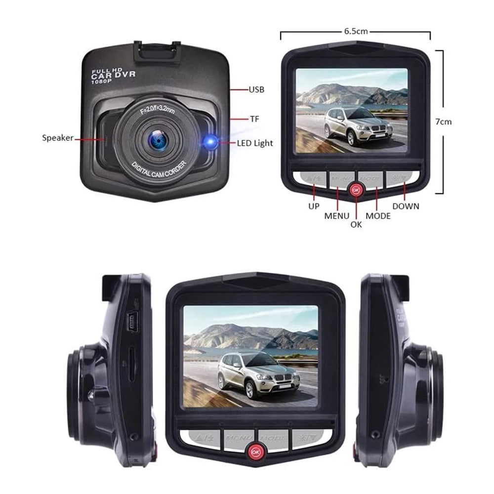 Dashcam Car Camera with 2.4" LCD Screen, 1080P HD Car Automotive Dash Cam Front Rear Driving Recorder WDR for Car Truck SUV, Night Vision, Loop Recording, Motion Detection, G-sensor