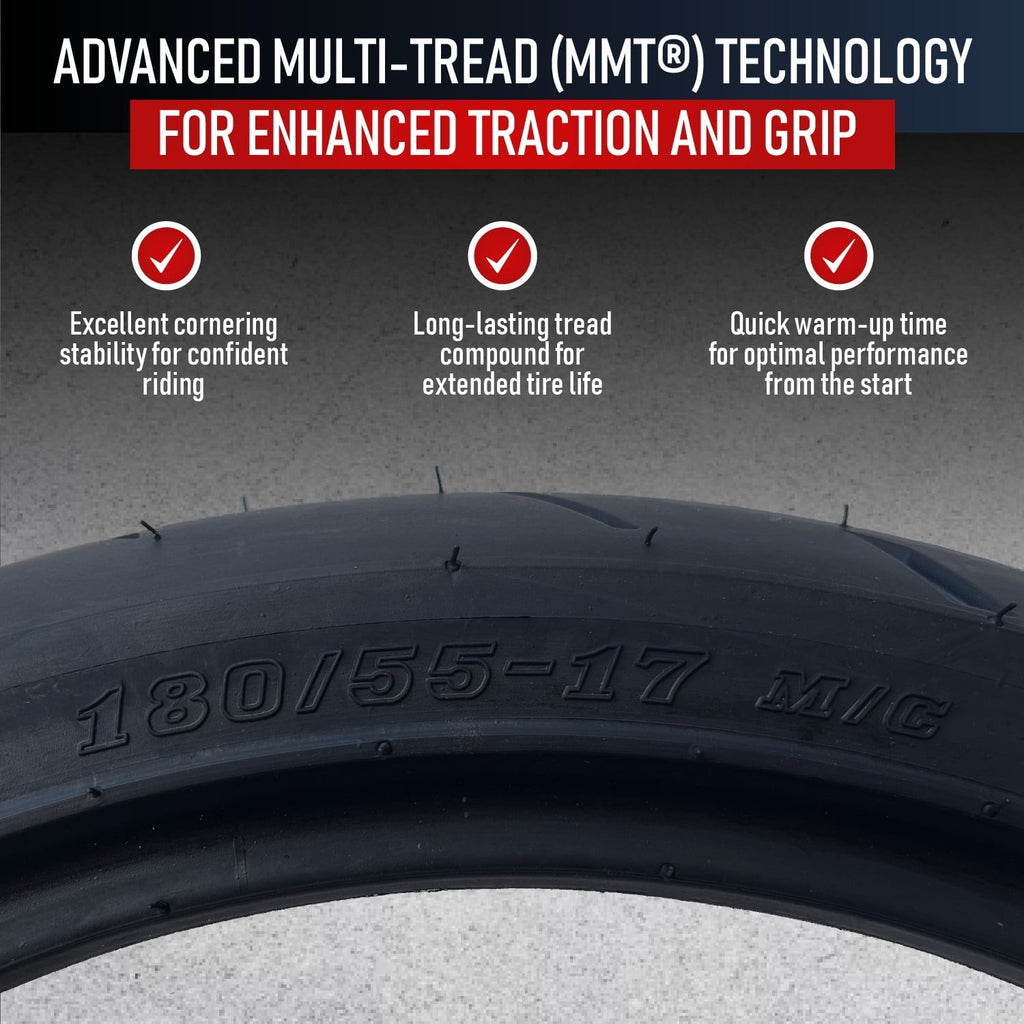 180/55-17 MMT® S1-XX Rear Motorcycle Tire 73W 180/55ZR17 (DOT 2123)