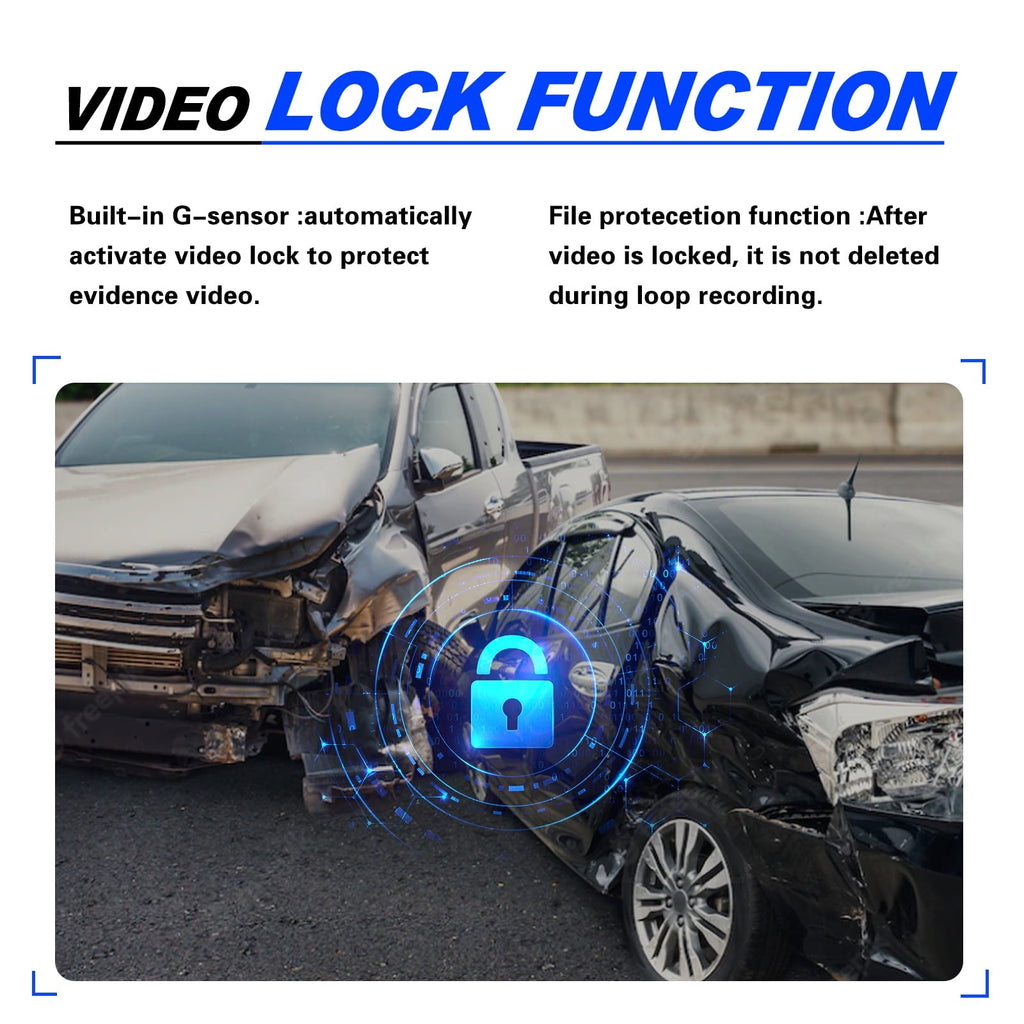 Dashcam Car Camera with 2.4" LCD Screen, 1080P HD Car Automotive Dash Cam Front Rear Driving Recorder WDR for Car Truck SUV, Night Vision, Loop Recording, Motion Detection, G-sensor