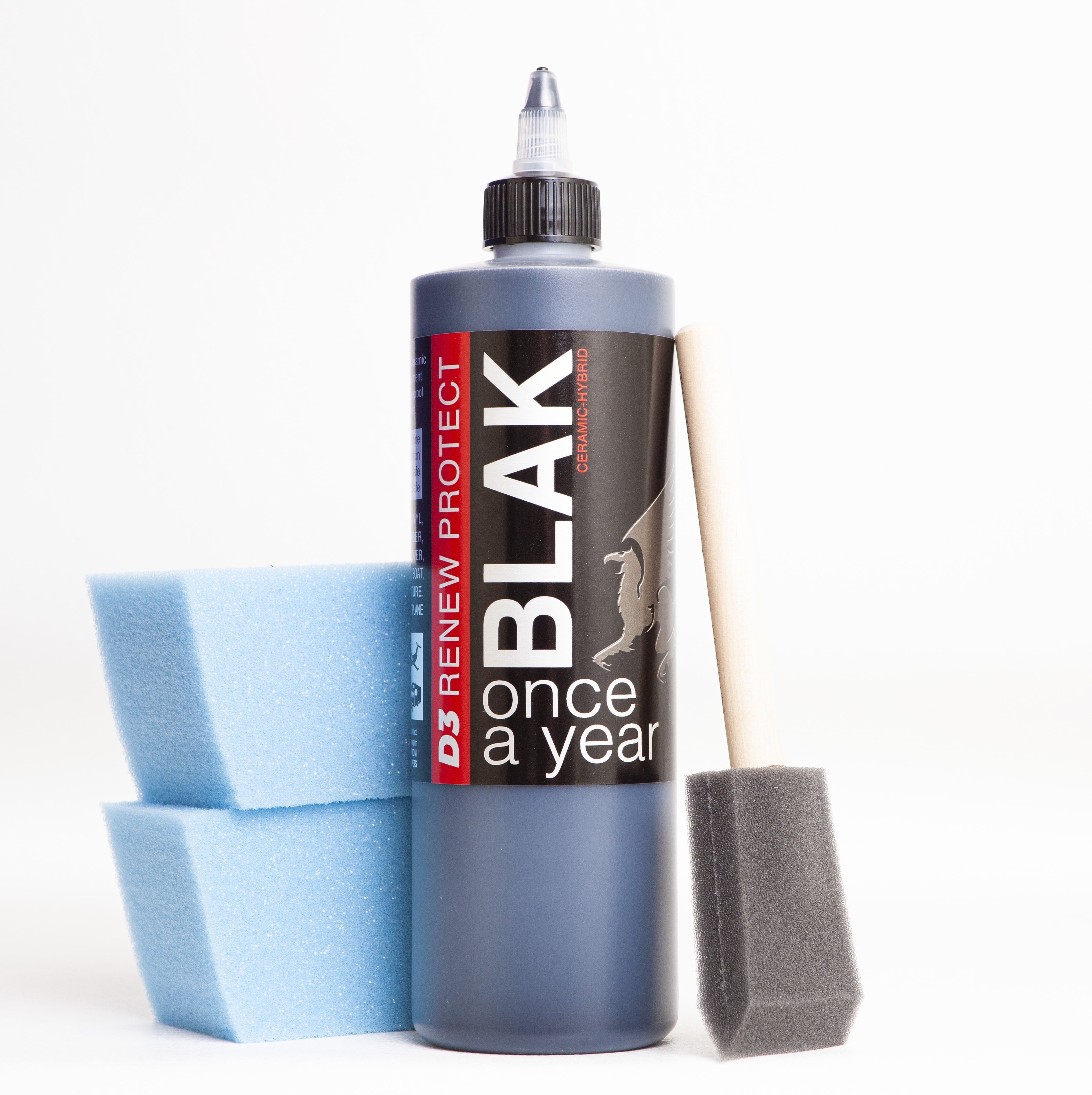 BLAK – Ceramic Hybrid Protectant, Restoration Treatment, Faded Plastic, Vinyl, Tires, Motorcycle- and Golf Cart-Dry-Seal-Safe!