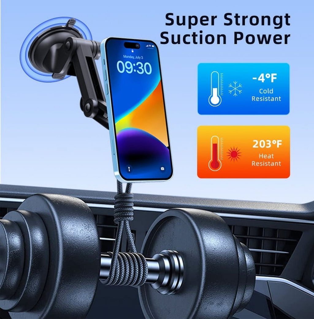 Magnetic Phone Holder Car: ETEPEHI Phone Mount for Car Dashboard - Car Accessories for iPhone 14 13 12 Pro Max Plus Mini, Black