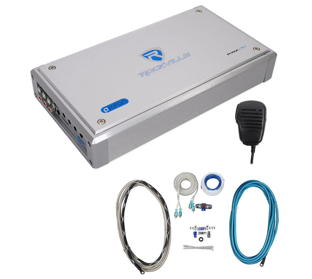 Rockville RXM-S30 Micro Marine/ATV Amplifier 2400w Peak 4 Channel 4x150W+Amp Kit