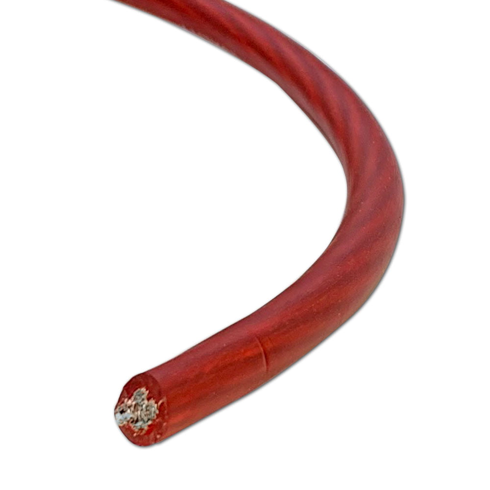 25 Foot 4 Gauge Power Amplifier Ground / Power Wire for Car Audio  - Red Amp Wire