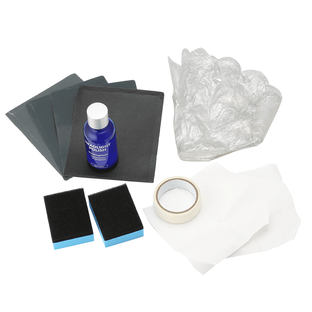 Car Headlight Cover Lens Restorer Repair Liquid, Polish Cleaner Kit, Restoring Beam Output(30ml)