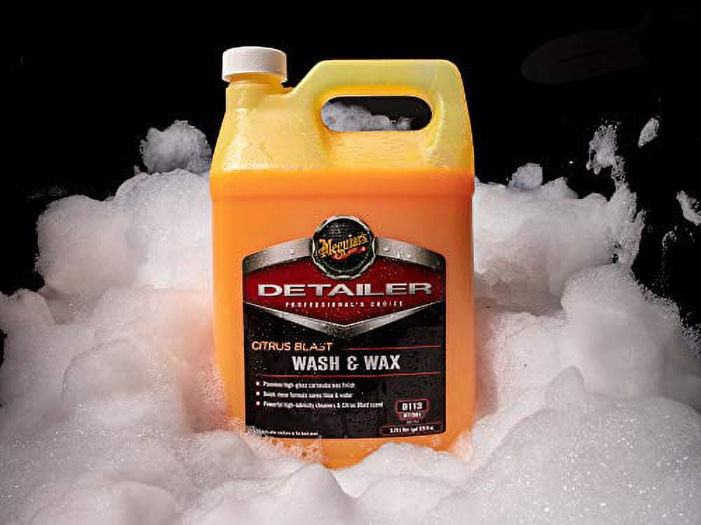 Meguiar’s Citrus Blast Wash & Wax – Fast, Effective Car Wash and Carnauba Wax Finish – D11301, 1 gal