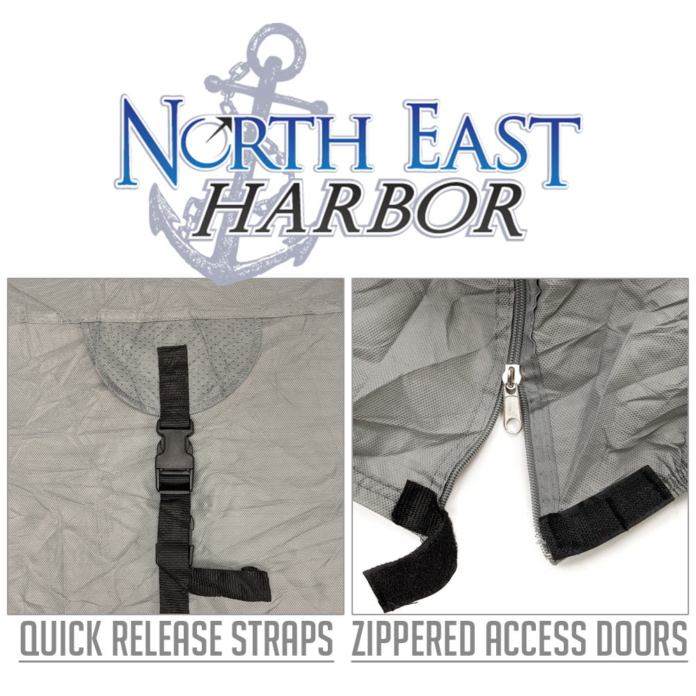 NEH Waterproof Superior Class-B RV Motorhome Cover Fits Length 18'-20' Feet Class B Camper Van / Conversion Vans Zippered Panels Heavy Duty 4 Layer Fabric