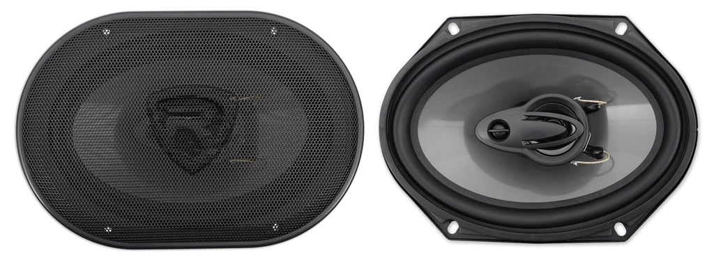 (4) Rockville RV68.3A 6x8" Car Speakers+Amplifier+Powered Hidden Spare Tire Sub