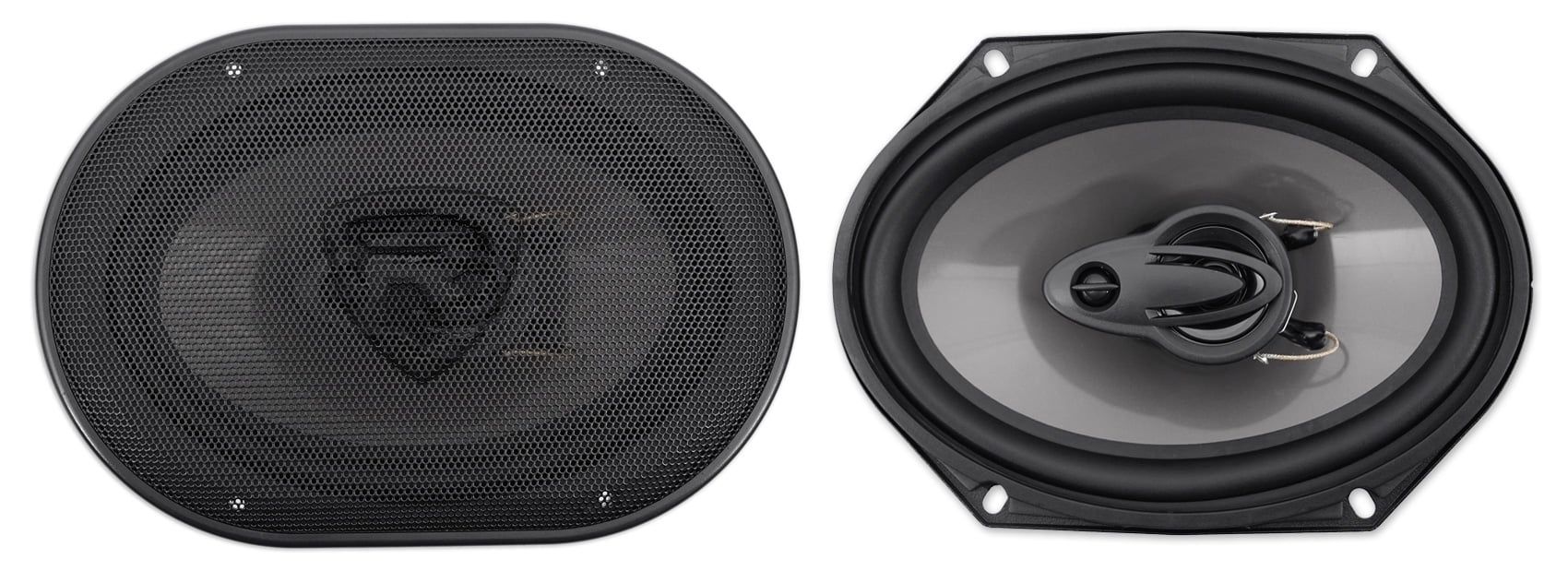 (4) Rockville RV68.3A 6x8" Car Speakers+Amplifier+Powered Hidden Spare Tire Sub