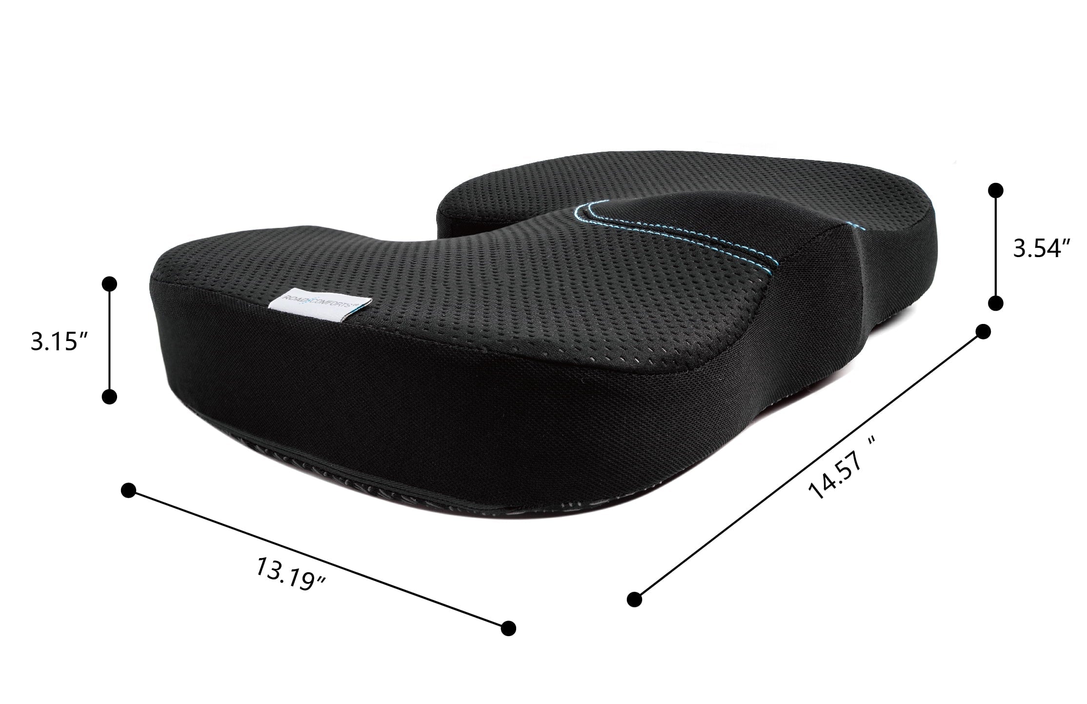 Auto Drive Seat Cushion Natural Latex Black Universal Fit, 1 Piece