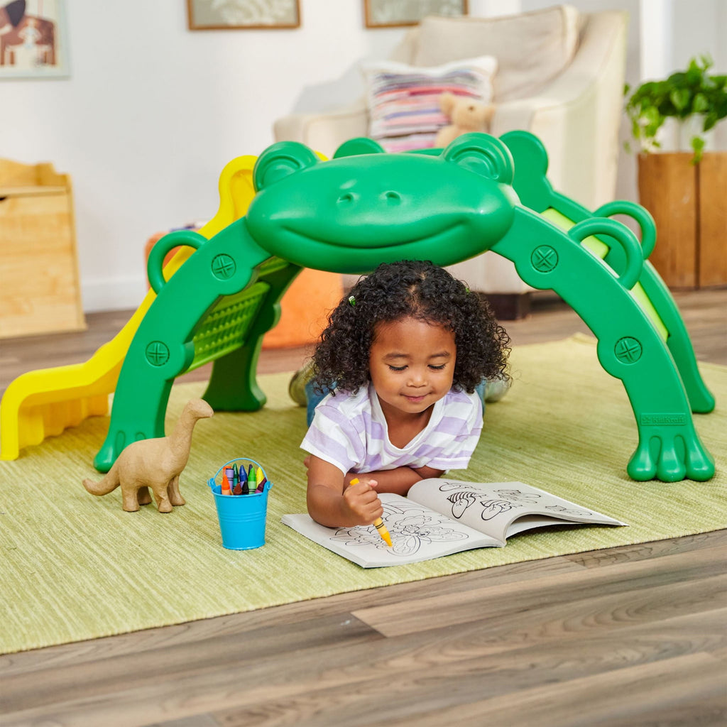 KidKraft Hop and Slide Frog Toddler Climber for Indoor/Outdoor, Green, For Ages 1.5-3 Years