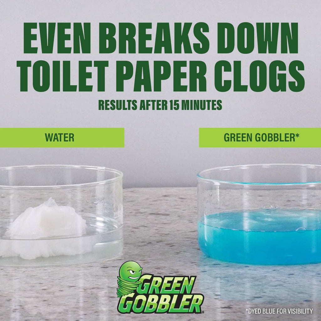Green Gobbler Drain Clog Remover & Cleaner for Toilets, Sinks, Showers  Septic-Safe,  31 oz