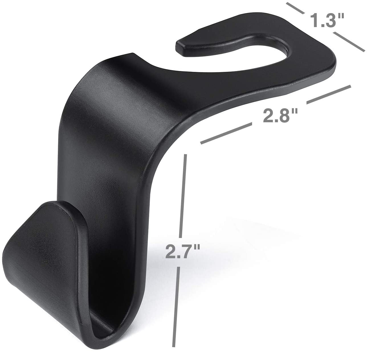 Car Seat Headrest Hooks - Back Seat Organizer Hangers (4 Pack)